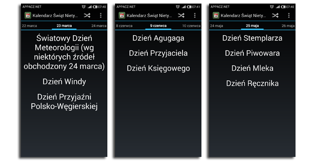 Kalendarz Świąt Nietypowych - Appacz.net - Android